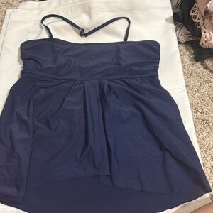 Navy Blue Strapless swim top